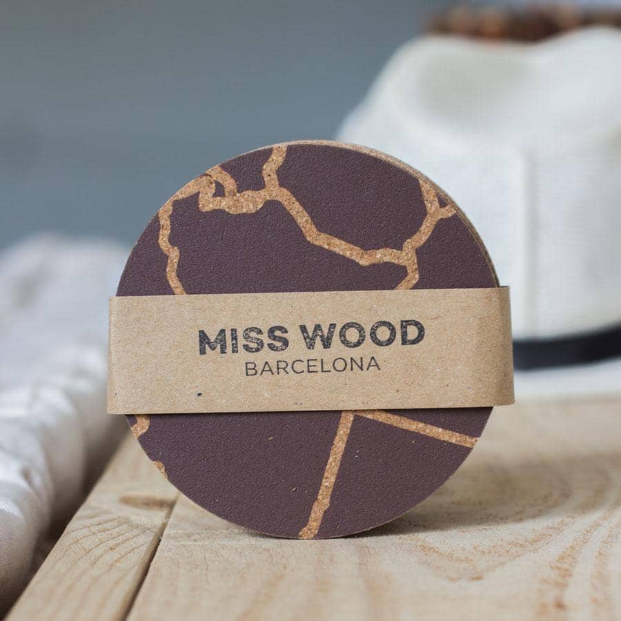 10 Posavasos de corcho Recuperados - Misswood