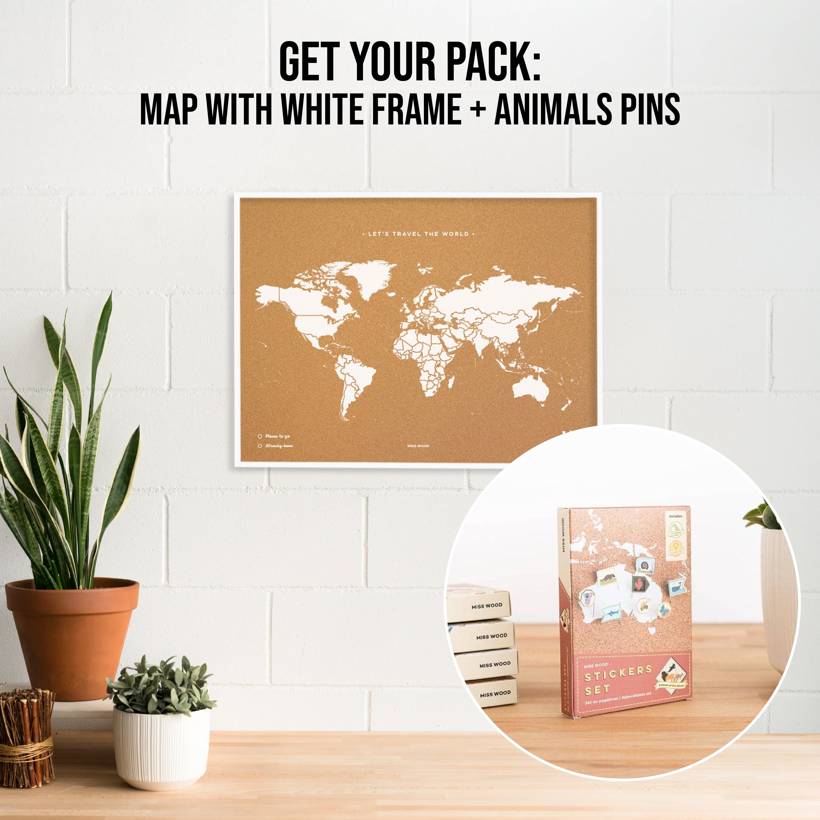 Pack mapamundi + Banderas decorativas----Misswood