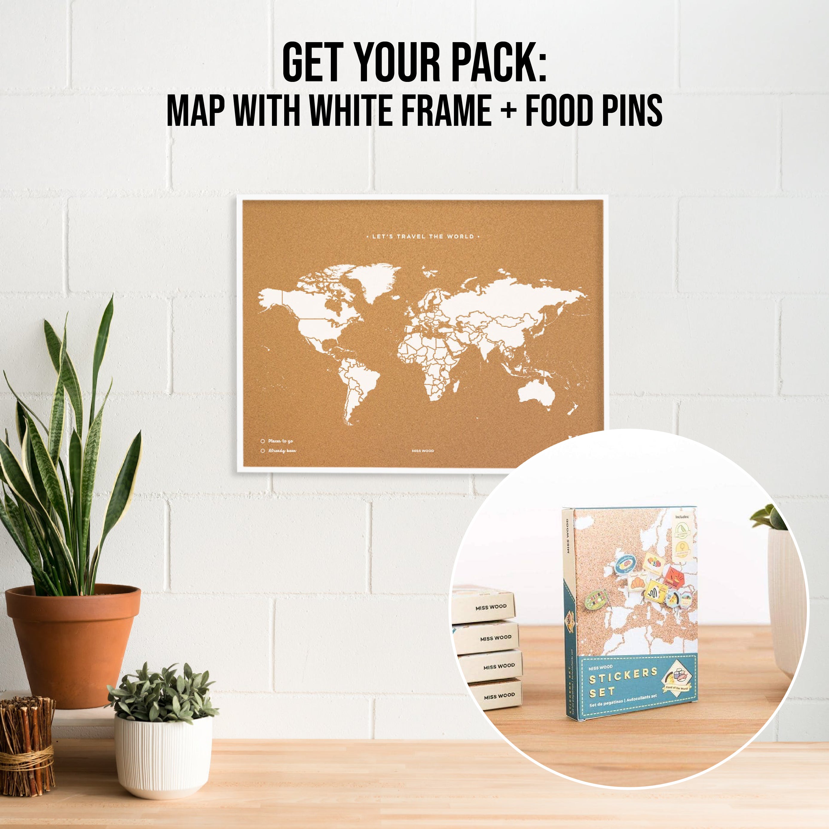 Pack mapamundi + Banderas decorativas----Misswood