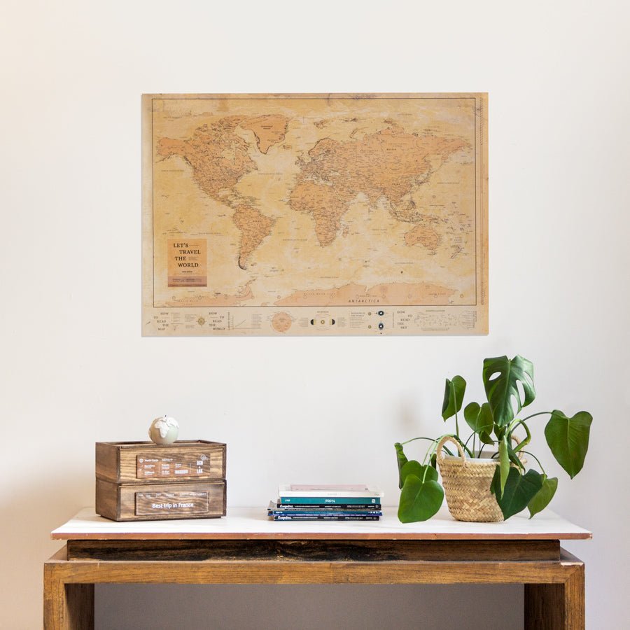 Lámina Mapamundi - Woody Map Poster - Misswood