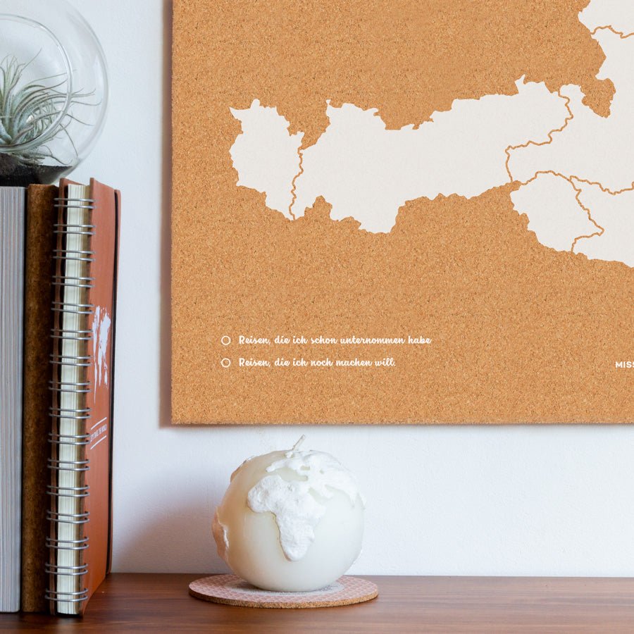 Mapa de corcho - Woody Map Natural Austria - Misswood