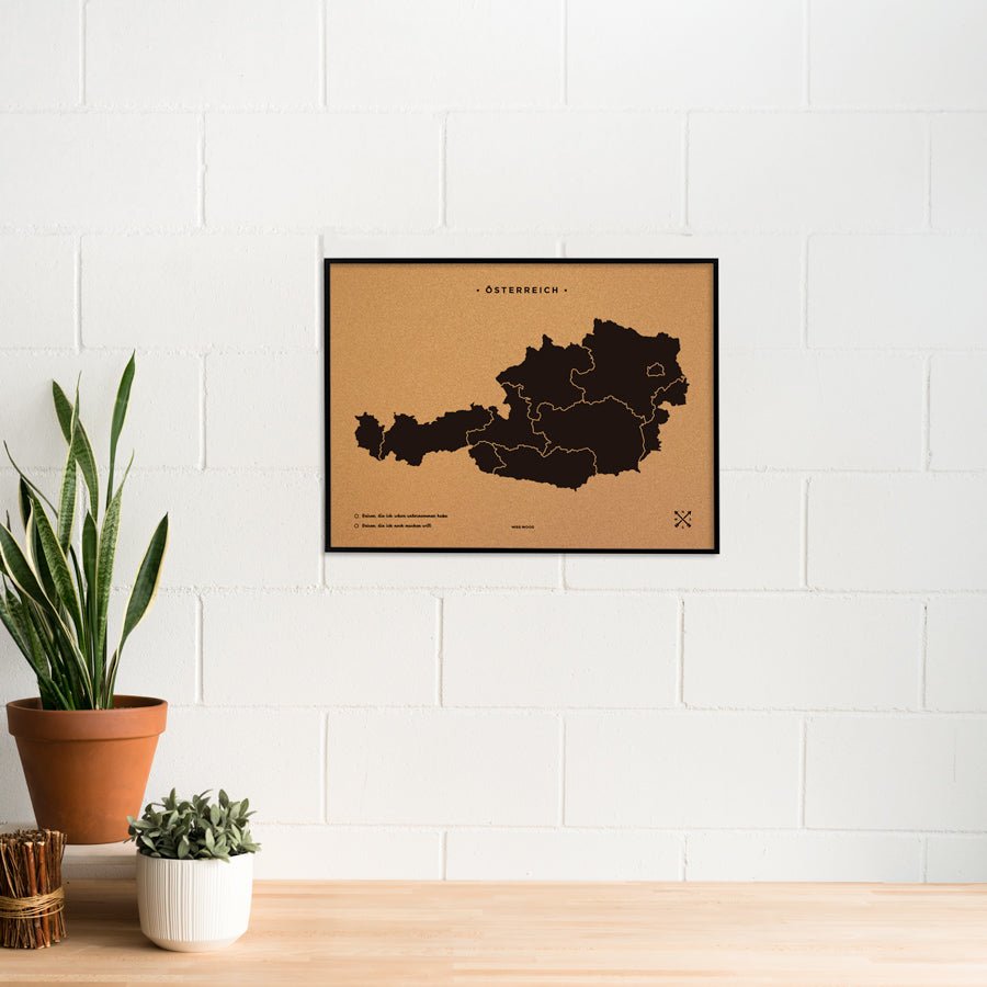 Mapa de corcho - Woody Map Natural Austria - Misswood