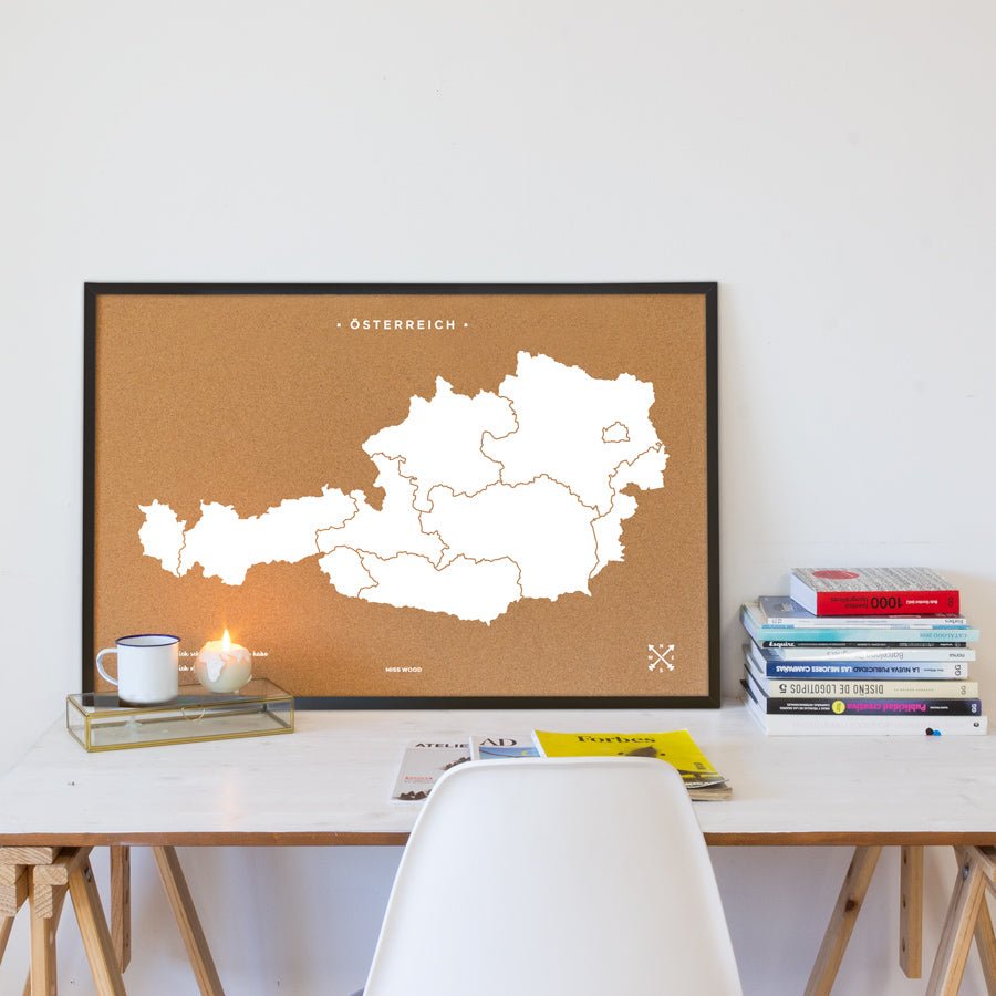 Mapa de corcho - Woody Map Natural Austria - Misswood