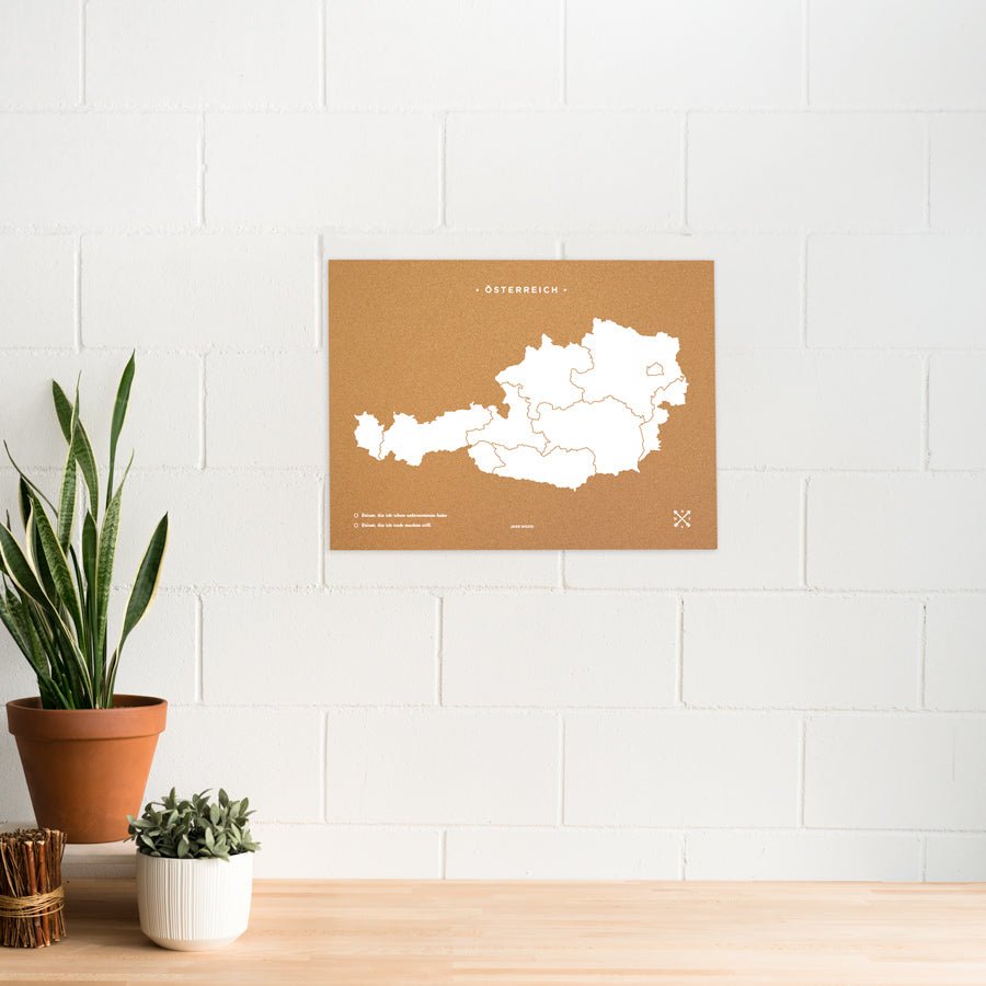 Mapa de corcho - Woody Map Natural Austria - Misswood
