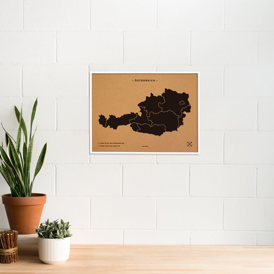 Mapa de corcho - Woody Map Natural Austria - Misswood