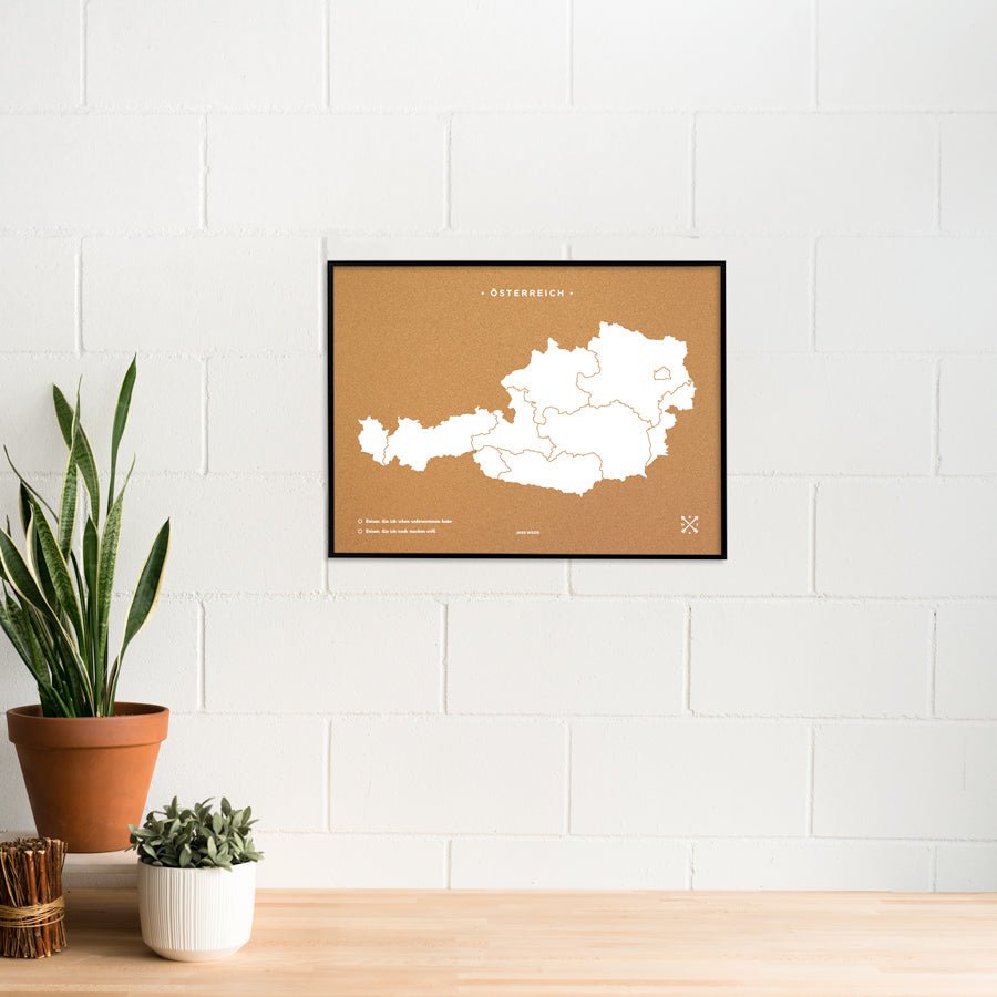 Mapa de corcho - Woody Map Natural Austria - Misswood