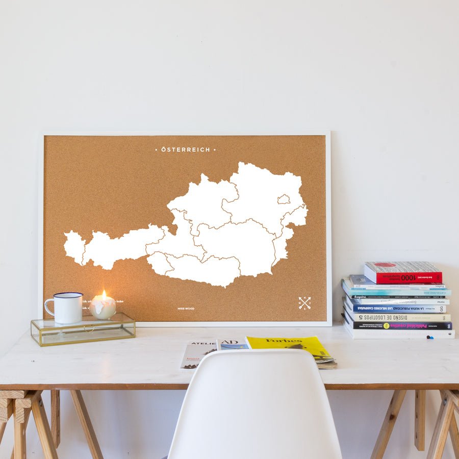 Mapa de corcho - Woody Map Natural Austria - Misswood