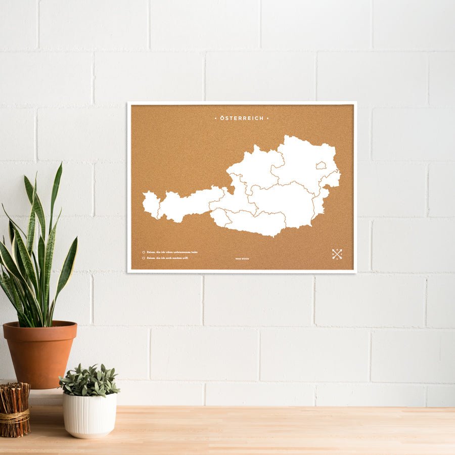 Mapa de corcho - Woody Map Natural Austria - Misswood