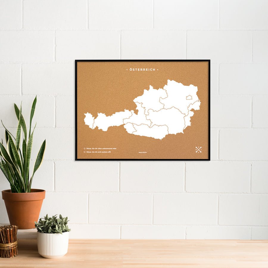 Mapa de corcho - Woody Map Natural Austria - Misswood