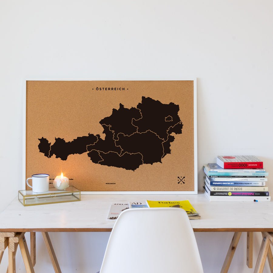 Mapa de corcho - Woody Map Natural Austria - Misswood