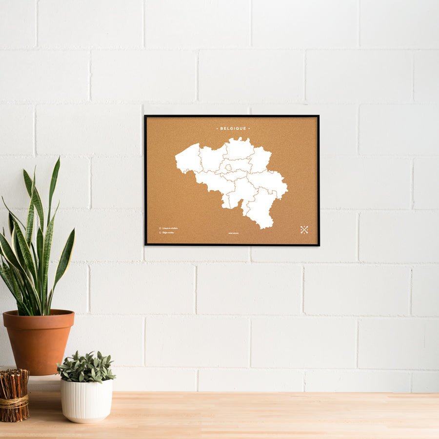 Mapa de corcho - Woody Map Natural Bélgica - Misswood