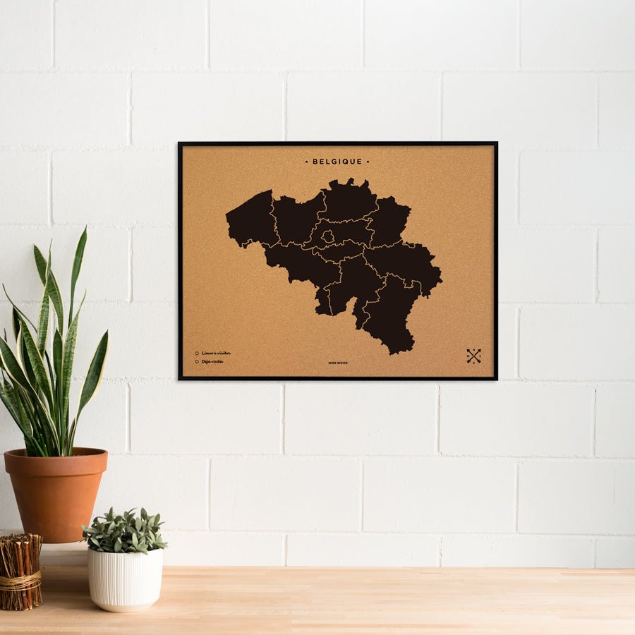 Mapa de corcho - Woody Map Natural Bélgica - Misswood