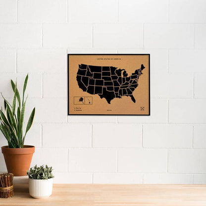 Mapa de corcho - Woody Map Natural EE.UU. - Misswood