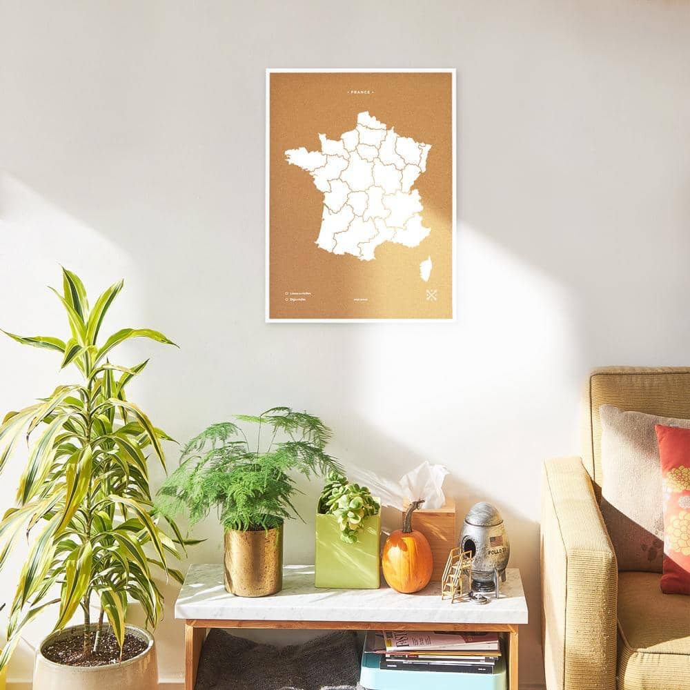 Mapa de corcho - Woody Map Natural Francia - Misswood