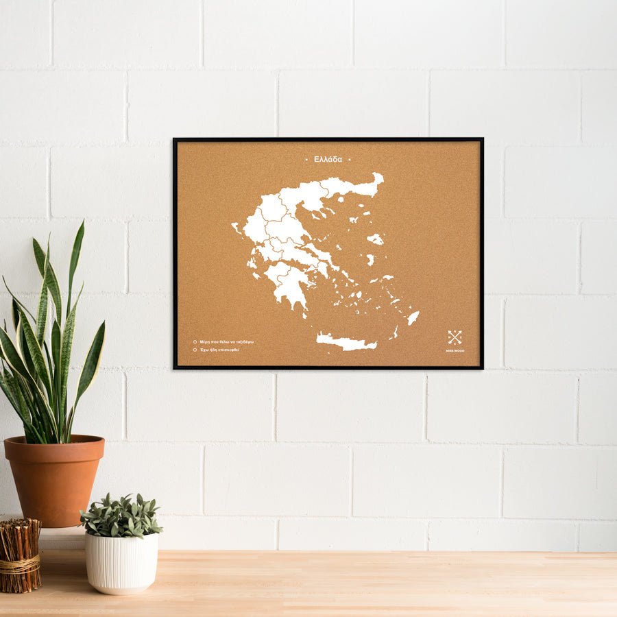Mapa de corcho - Woody Map Natural Grecia - Misswood