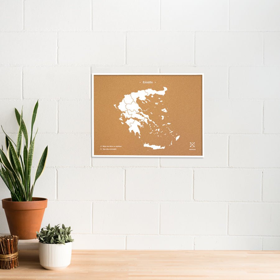 Mapa de corcho - Woody Map Natural Grecia - Misswood