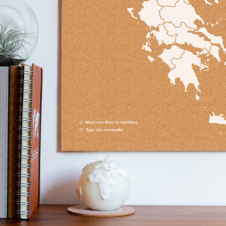 Mapa de corcho - Woody Map Natural Grecia - Misswood
