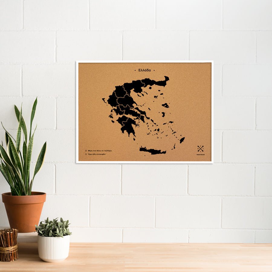 Mapa de corcho - Woody Map Natural Grecia - Misswood