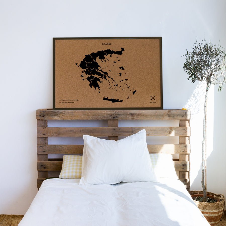 Mapa de corcho - Woody Map Natural Grecia - Misswood