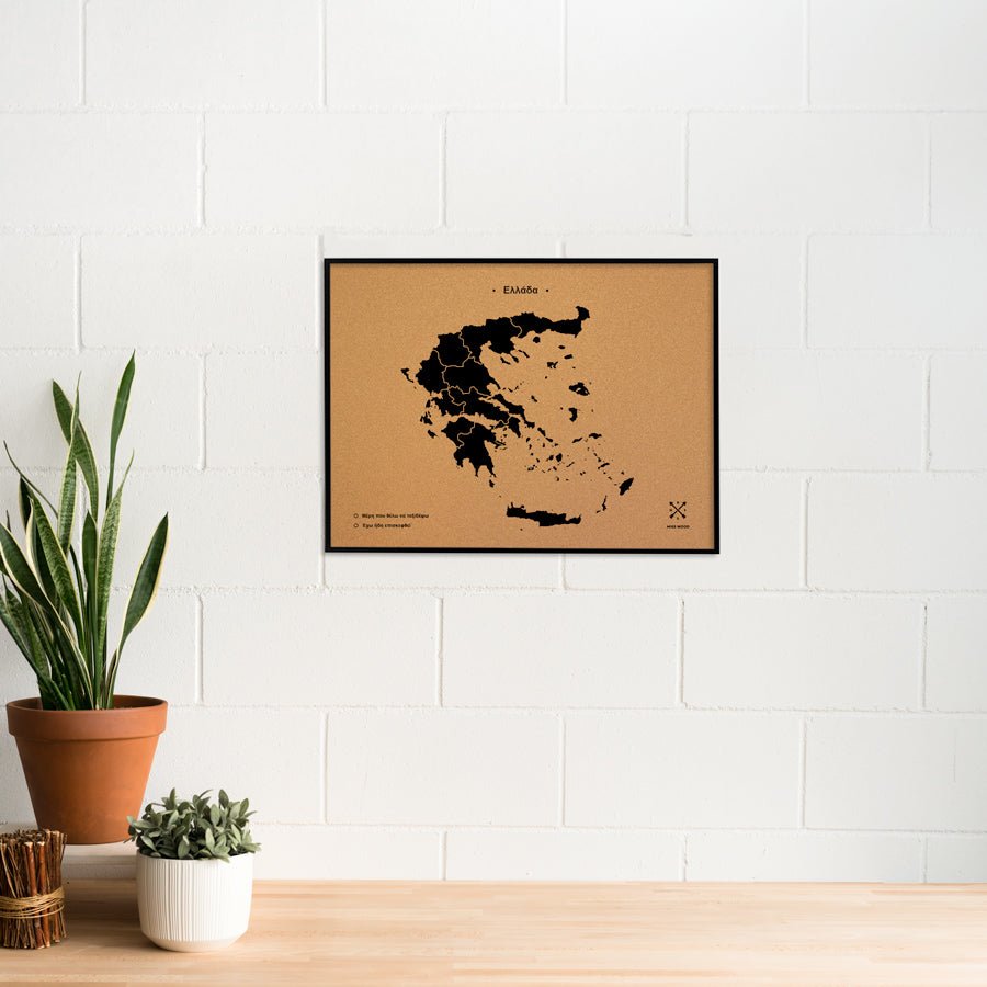 Mapa de corcho - Woody Map Natural Grecia - Misswood