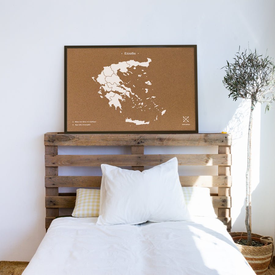 Mapa de corcho - Woody Map Natural Grecia - Misswood