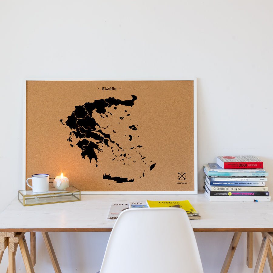 Mapa de corcho - Woody Map Natural Grecia - Misswood