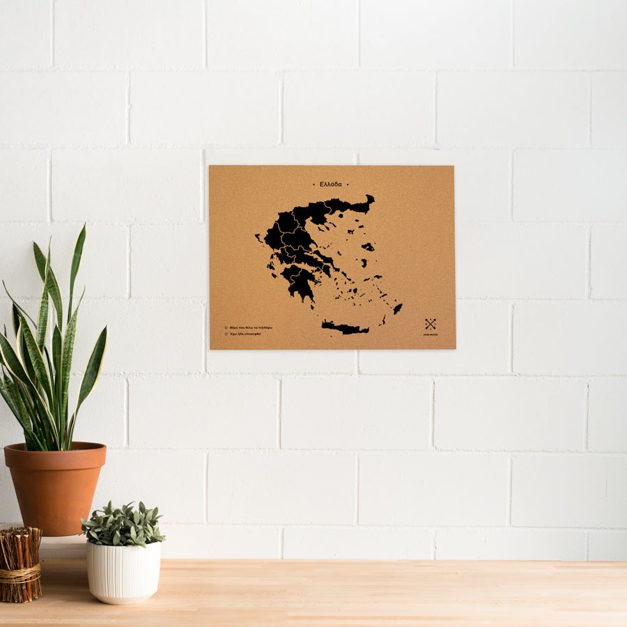 Mapa de corcho - Woody Map Natural Grecia - Misswood