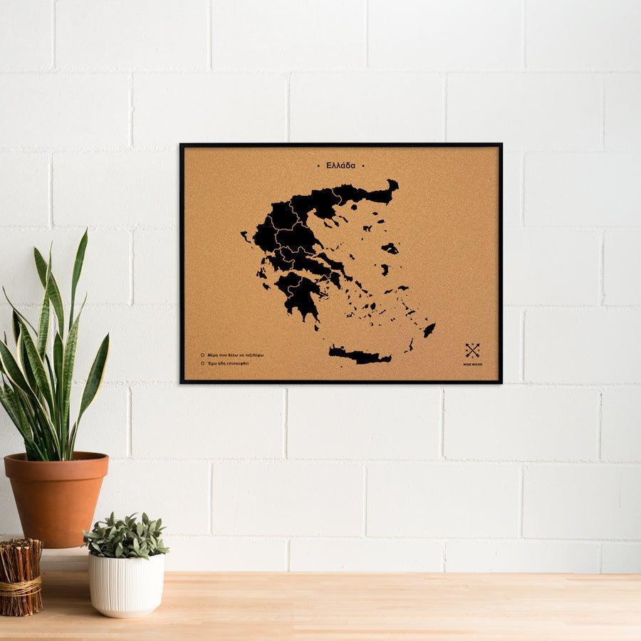 Mapa de corcho - Woody Map Natural Grecia - Misswood