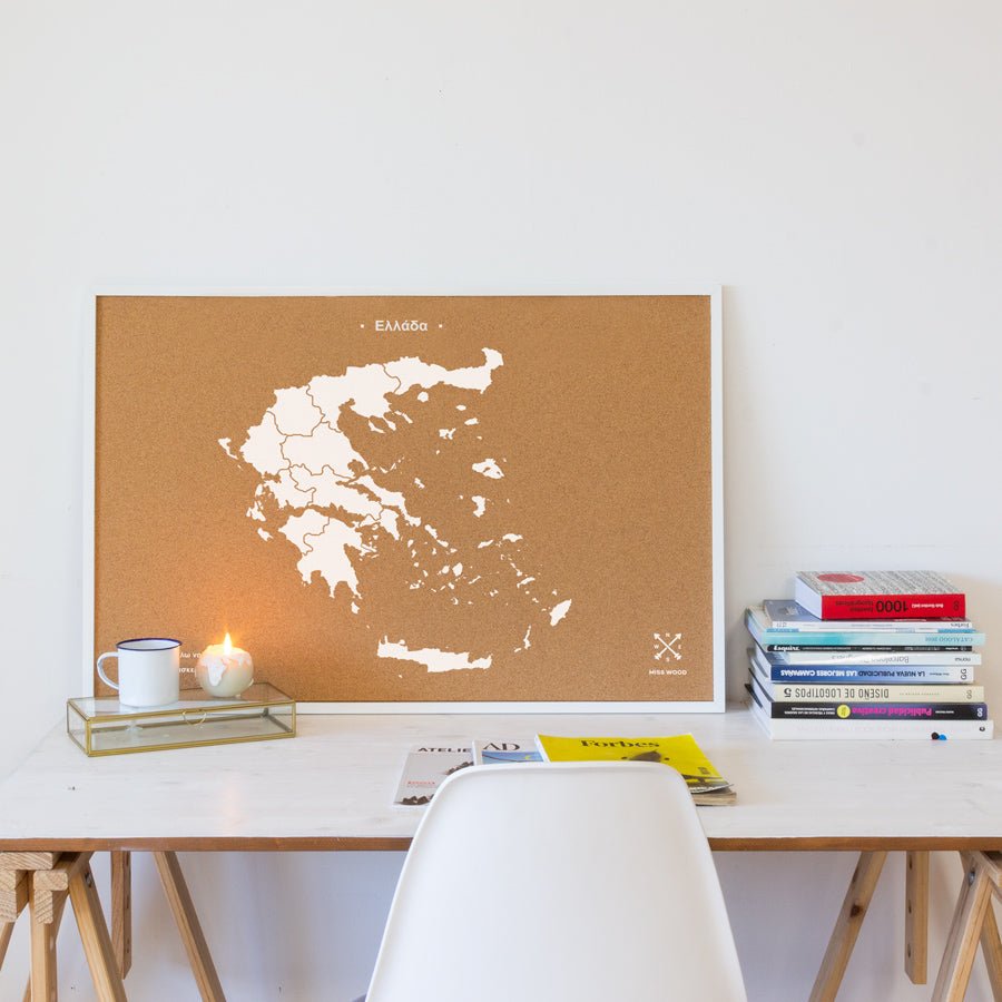 Mapa de corcho - Woody Map Natural Grecia - Misswood