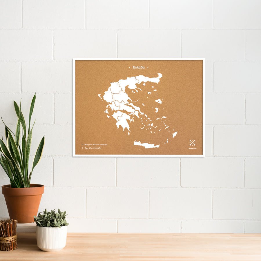 Mapa de corcho - Woody Map Natural Grecia - Misswood