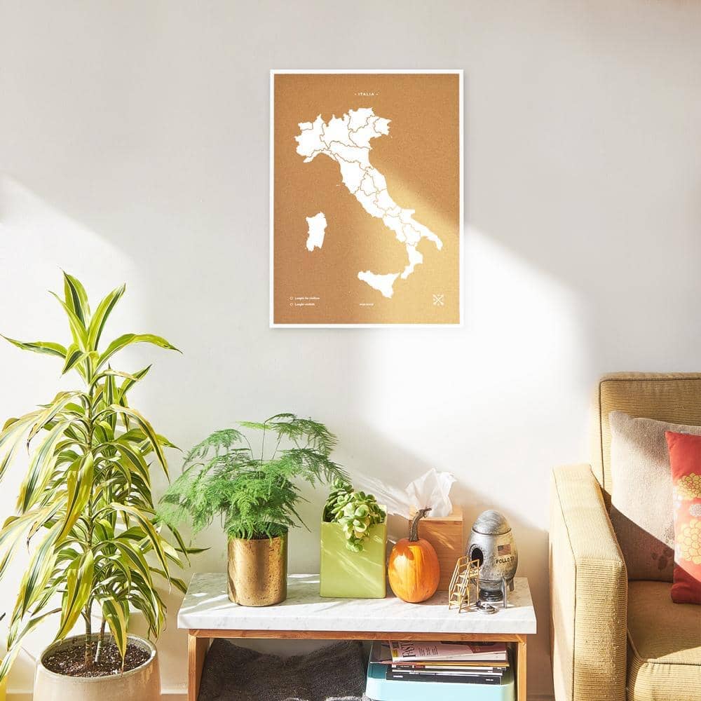 Mapa de corcho - Woody Map Natural Italia - Misswood