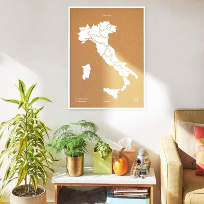 Mapa de corcho - Woody Map Natural Italia - Misswood
