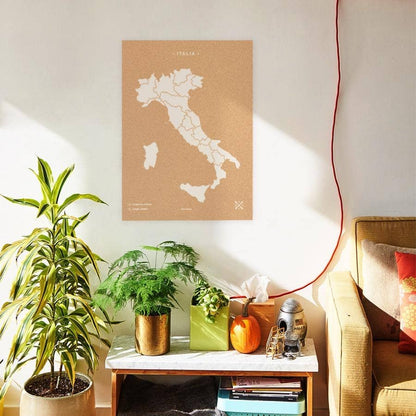 Mapa de corcho - Woody Map Natural Italia - Misswood