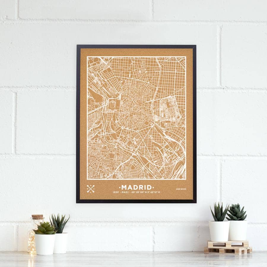 Mapa de corcho - Woody Map Natural Madrid - Misswood