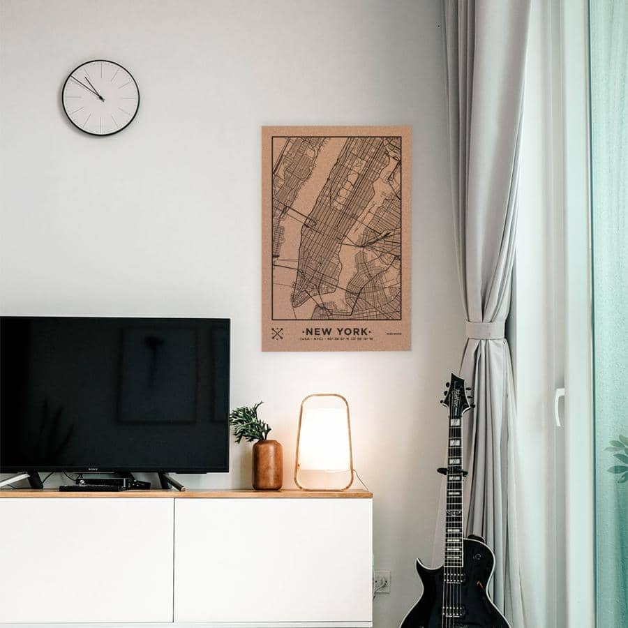 Mapa de corcho - Woody Map Natural Nueva York - Misswood