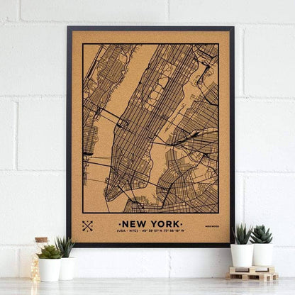 Mapa de corcho - Woody Map Natural Nueva York - Misswood