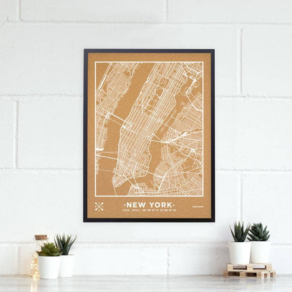 Mapa de corcho - Woody Map Natural Nueva York - Misswood