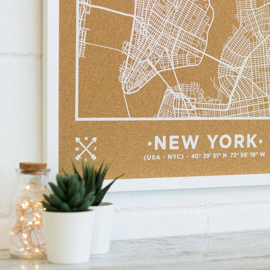 Mapa de corcho - Woody Map Natural Nueva York - Misswood