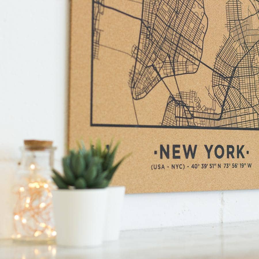 Mapa de corcho - Woody Map Natural Nueva York - Misswood