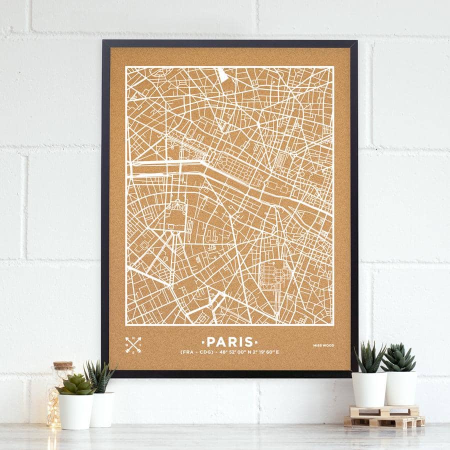Mapa de corcho - Woody Map Natural Roma - Misswood