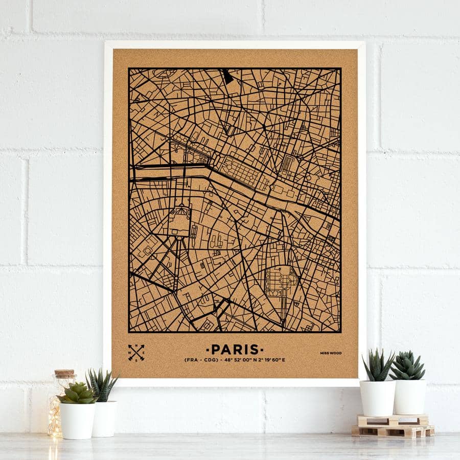 Mapa de corcho - Woody Map Natural Roma - Misswood