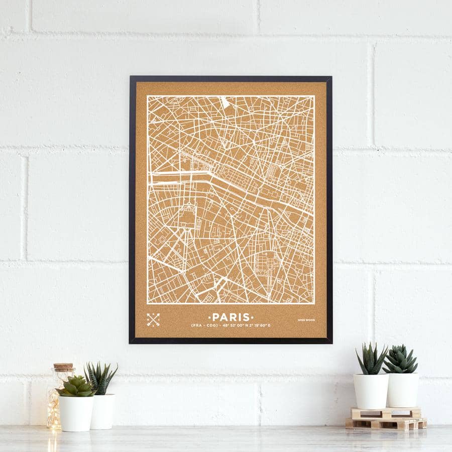 Mapa de corcho - Woody Map Natural Roma - Misswood