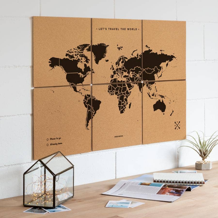 Mapa del mundo de corcho - Woody Map Natural Puzzle - Misswood