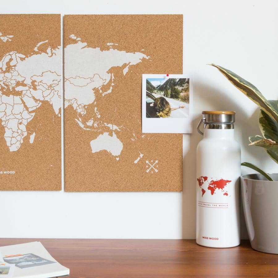 Mapa del mundo de corcho - Woody Map Natural Puzzle - Misswood