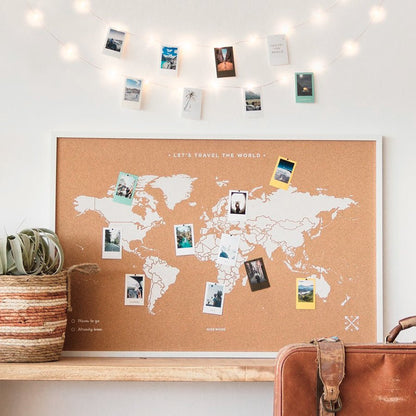 Mapamundi corcho - Woody Map Natural World - Misswood