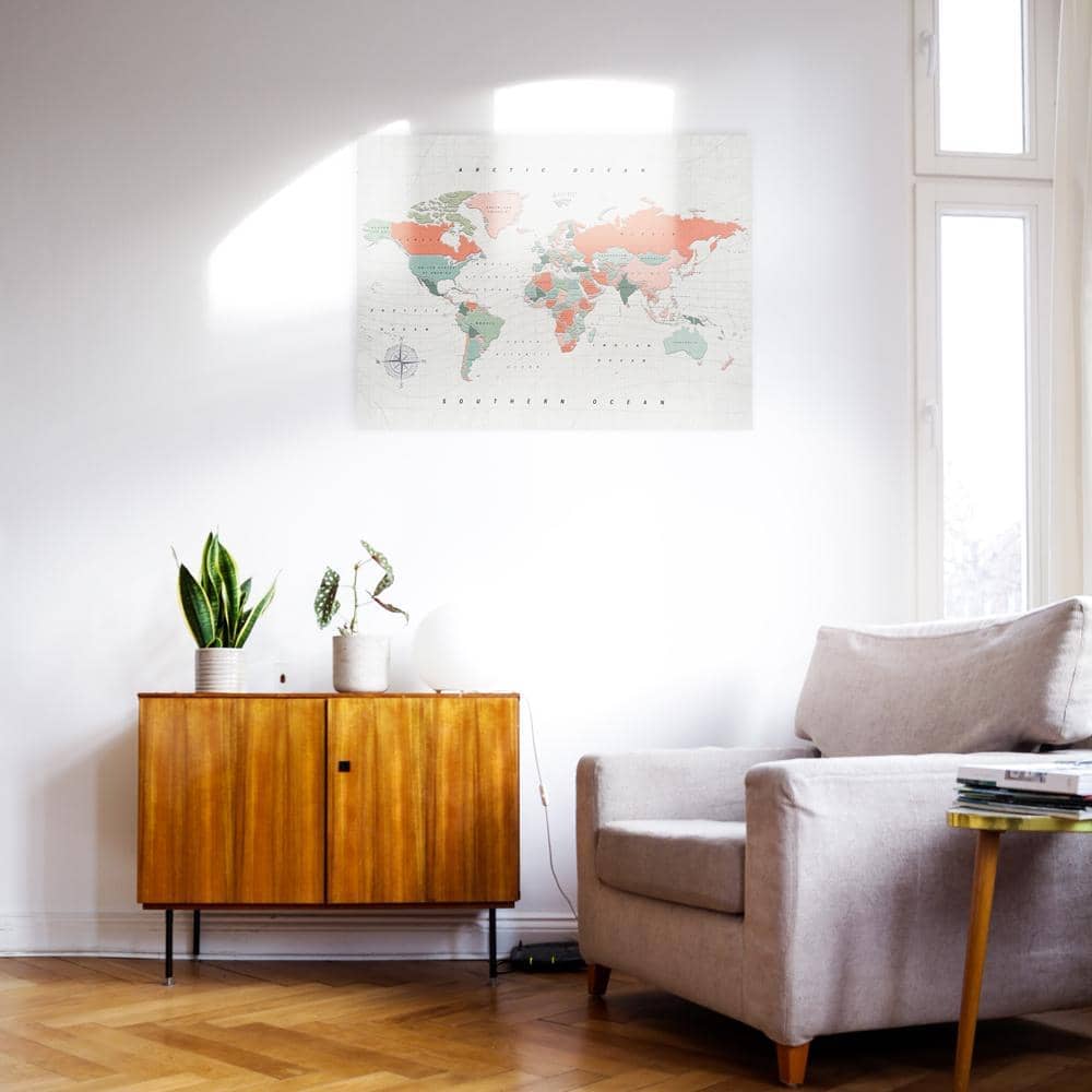 Mapamundi corcho - Woody Map Watercolor Terracota - Misswood