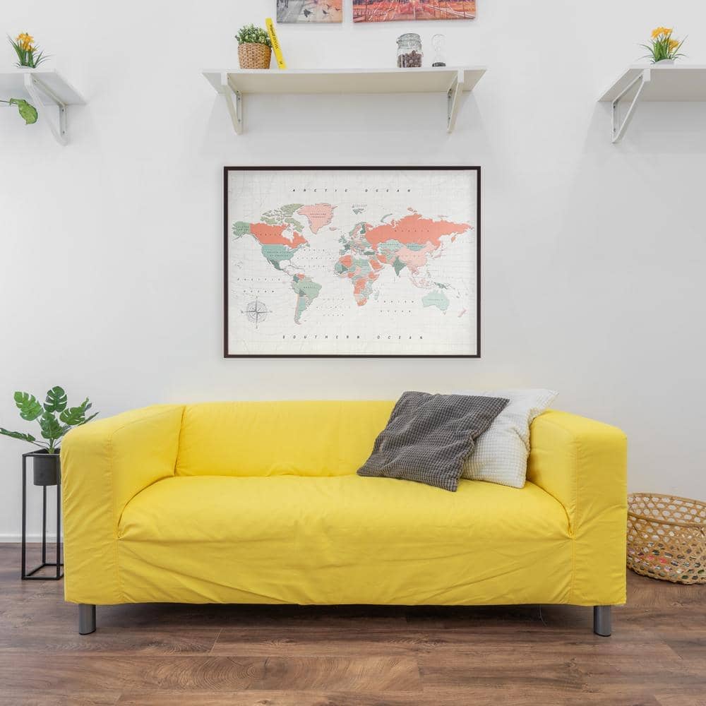 Mapamundi corcho - Woody Map Watercolor Terracota - Misswood