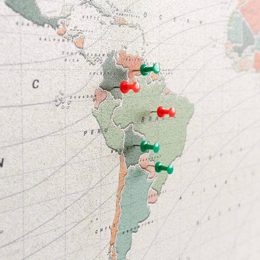 Mapamundi corcho - Woody Map Watercolor Terracota - Misswood